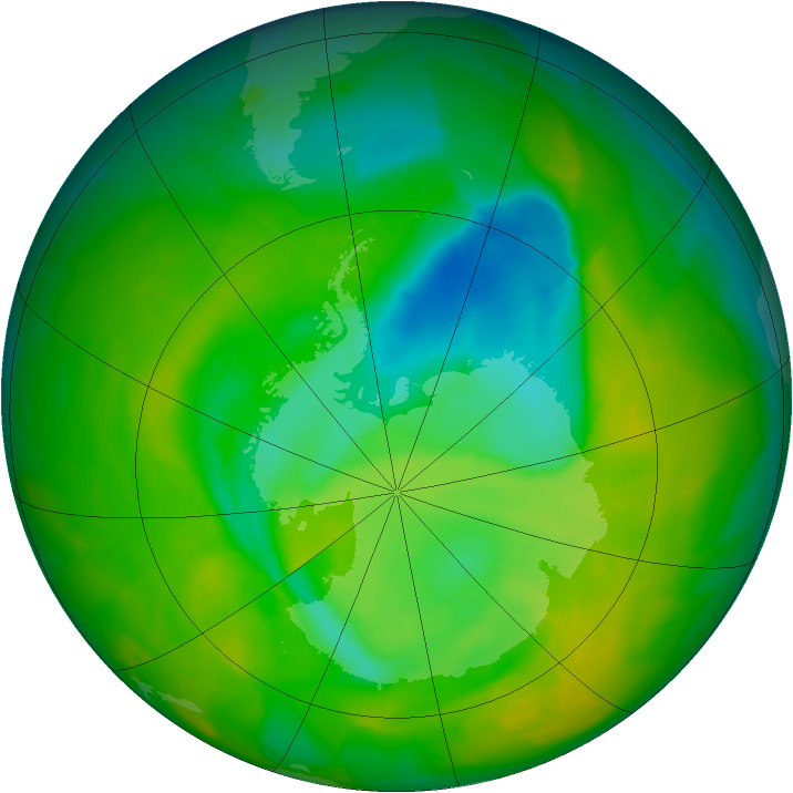 Antarctic ozone map for 17 November 2012